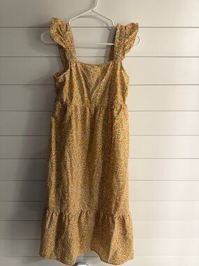 Universal Thread Yellow Floral Ruffle-Strap Sundress Size S